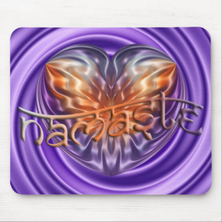 ART Heart NAMASTE | violet swirl Mouse Pad