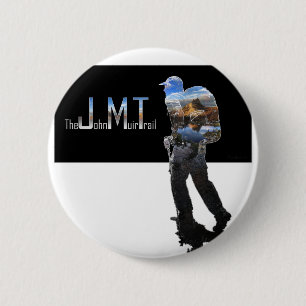 Art - Hiker Silhouette - John Muir Trail Text 6 Cm Round Badge