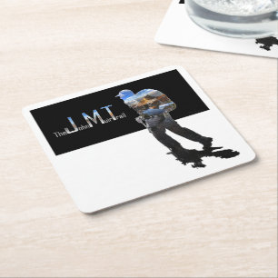 Art - Hiker Silhouette - John Muir Trail Text Square Paper Coaster
