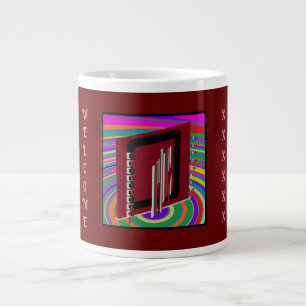 Art hippy style stripes slants ultra modern large coffee mug