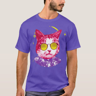 Art Hipster Cat Kitty Colourful T-Shirt