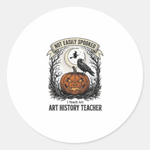 Art History Teacher Shirt with Spooky Pumpkin Engr Classic Round Sticker