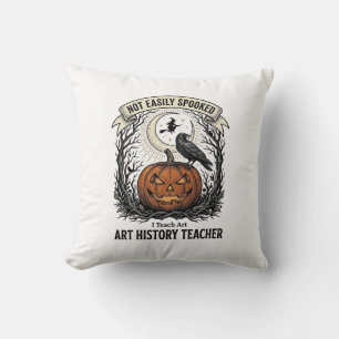Art History Teacher Shirt with Spooky Pumpkin Engr Cushion