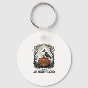 Art History Teacher Shirt with Spooky Pumpkin Engr Key Ring