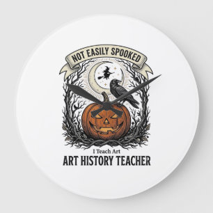 Art History Teacher Shirt with Spooky Pumpkin Engr Large Clock