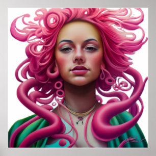 Art Illustartion Manga Portrait PopArt Psychedelic Poster