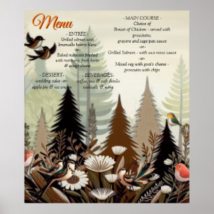 Art illustration of modern-style simplistic birds poster