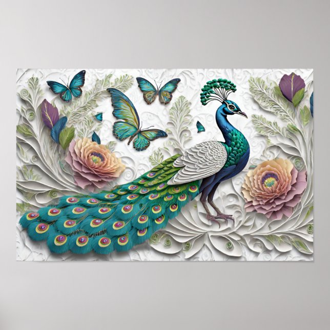 Art illustration of peacock poster (Front)