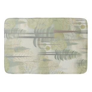 Art illustration of pine trees in a modern-style bath mat