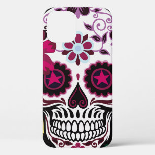 art illustration of skull ornamentsflower, skull, iPhone 12 case