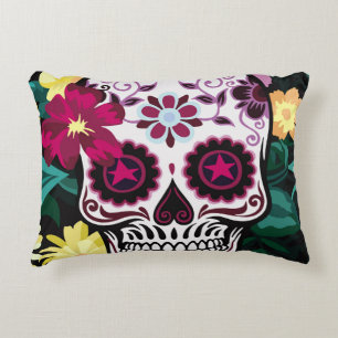 art illustration of skull ornamentsflower, skull, decorative cushion