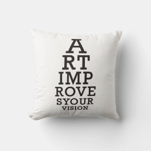 Art Improves Your Vision Eye Chart Cushion