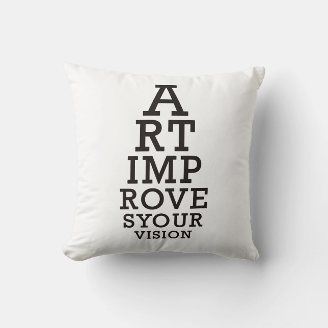 Art Improves Your Vision Eye Chart  Cushion (Front)