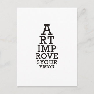 Art Improves Your Vision Eye Chart Postcard