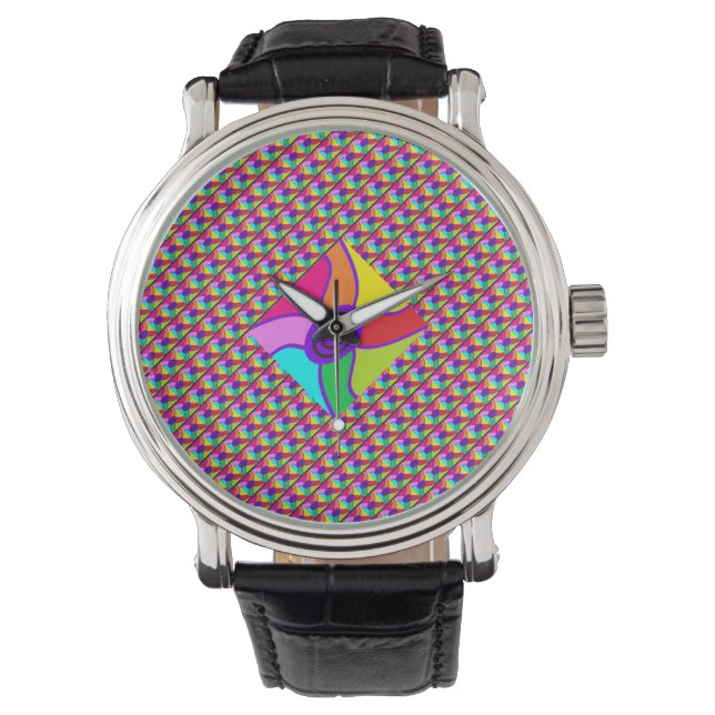  Art in bright dazzling mixed colors and pattern   Watch (Front)