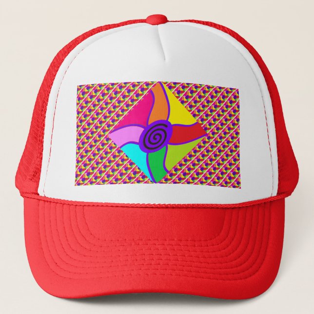  Art in bright dazzling mixed colours and pattern  Trucker Hat (Front)