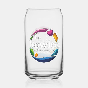 "Art in Motion: Circular Lawn Bowls Bowled Logo, Can Glass