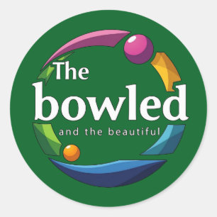 "Art in Motion: Circular Lawn Bowls Bowled Logo, Classic Round Sticker