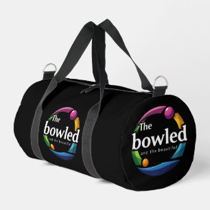 "Art in Motion: Circular Lawn Bowls Bowled Logo, Duffle Bag