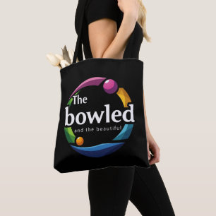 "Art in Motion: Circular Lawn Bowls Bowled Logo, Tote Bag