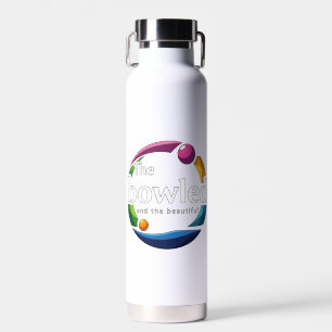"Art in Motion: Circular Lawn Bowls Bowled Logo, Water Bottle