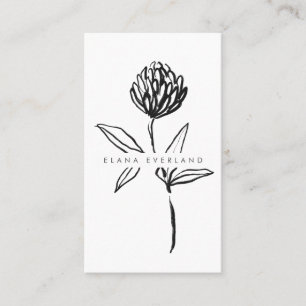Art Ink Minimalist Flower Botanical Appointment Card