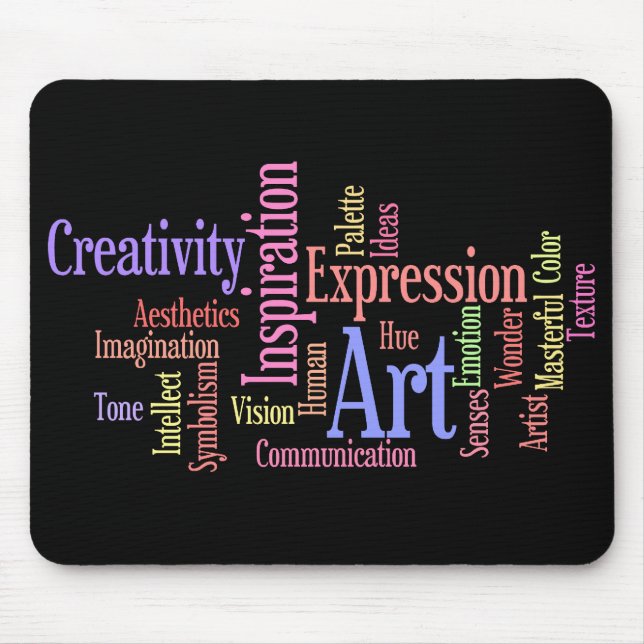 Art, Inspiration, Expression - Creative Person's Mouse Pad (Front)