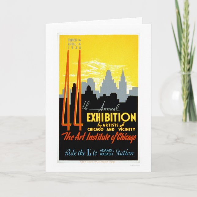 Art Institute Chicago 1940 WPA Card (Front)