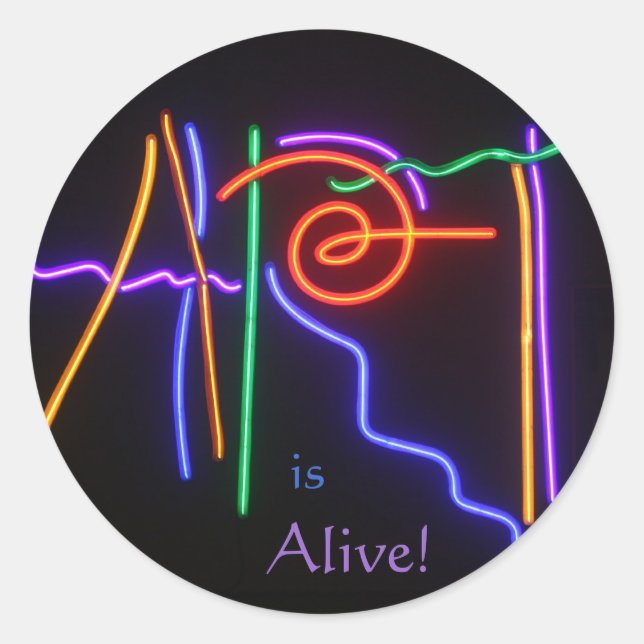 Art is Alive! Classic Round Sticker (Front)
