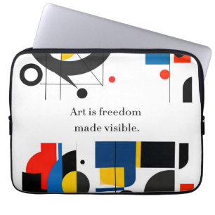 “Art Is Freedom Made Visible” Quote on Abstract Ge Laptop Sleeve