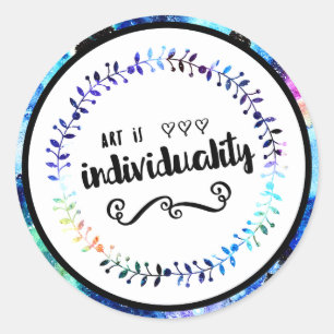 Art is Individuality Classic Round Sticker