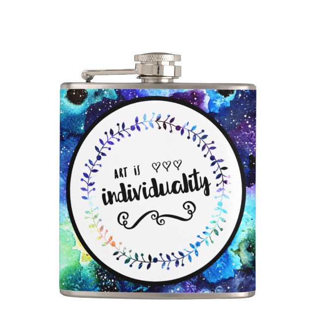 Art is Individuality Hip Flask (Front)