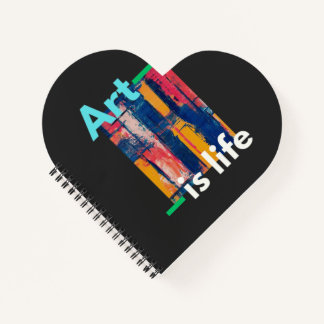 Art Is Life – Bold Abstract Paint Strokes Design Notebook