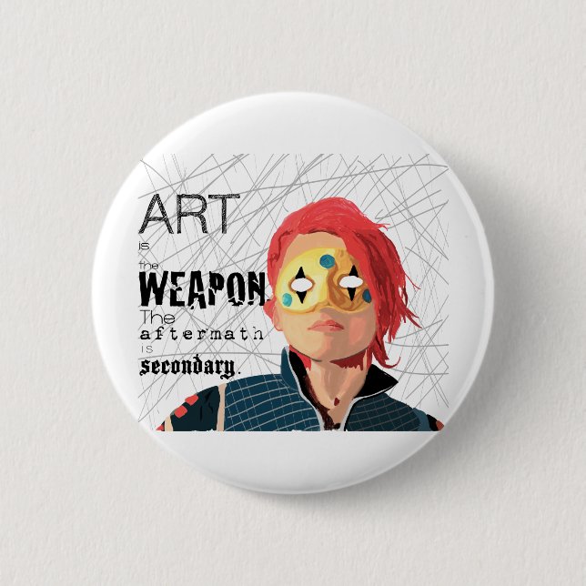Art is the Weapon 6 Cm Round Badge (Front)