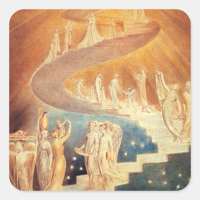 Art Jacobs ladder William Blake Square Sticker (Front)