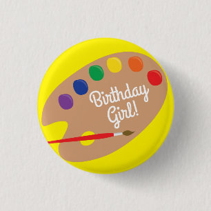Art Kids Birthday Party Painting 3 Cm Round Badge