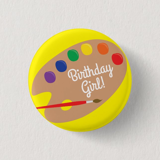Art Kids Birthday Party Painting 3 Cm Round Badge (Front)