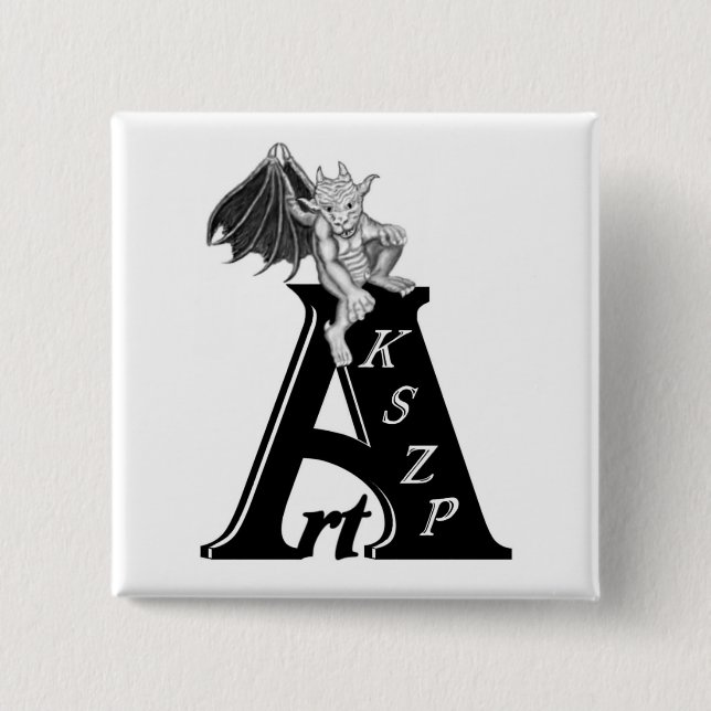 Art KSZP Logo mit Golem Gargoyle 15 Cm Square Badge (Front)