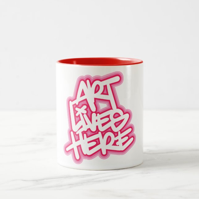 Art Lives Here Two-Tone Coffee Mug (Center)