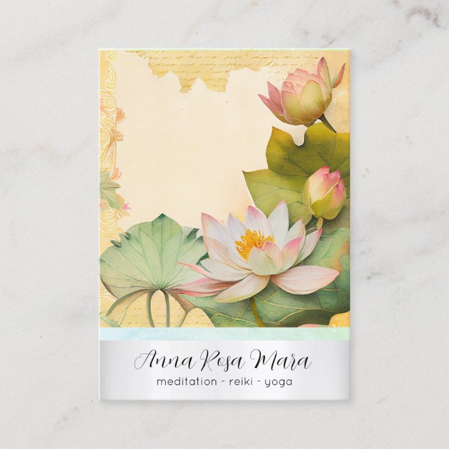 *~* Art Lotus 4    PHOTO Nature Flowers QR AP67 Business Card (Front)