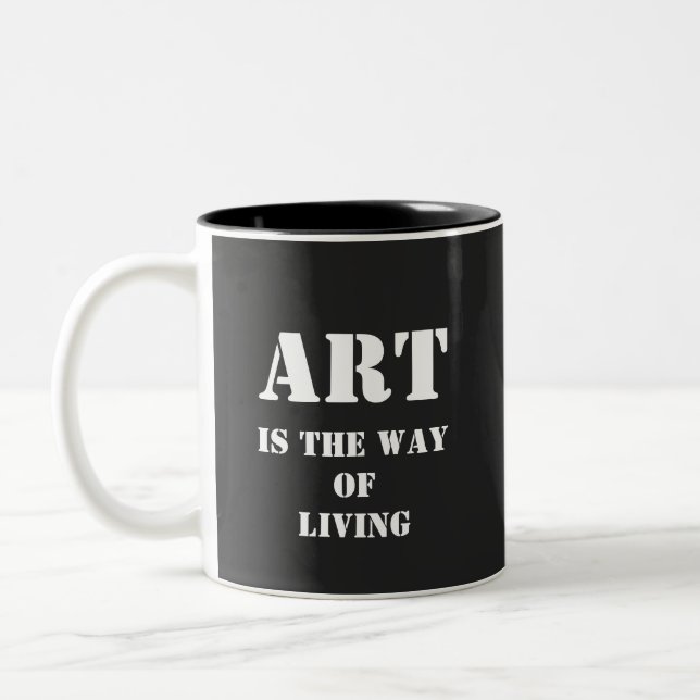 Art Lover Artist Present Painter gift Two-Tone Coffee Mug (Left)