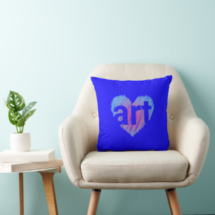 Art Lover, Big Heart with word Art, Creative Art  Cushion