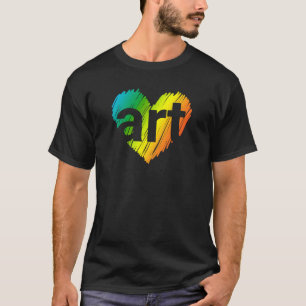 Art Lover, Big Heart with word Art, Creative Art  T-Shirt