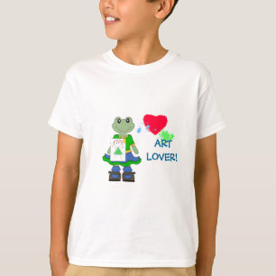 Art Lover!-Miss Froggy with Painted Heart T-Shirt