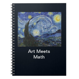  Art Meets Math, Van Gogh Meets Fibonacci Card Notebook