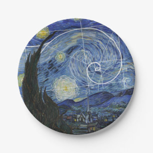 Art Meets Math, Van Gogh Meets Fibonacci Card Paper Plate