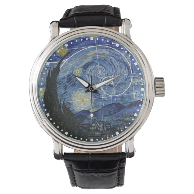  Art Meets Math, Van Gogh Meets Fibonacci Card Wat Watch (Front)