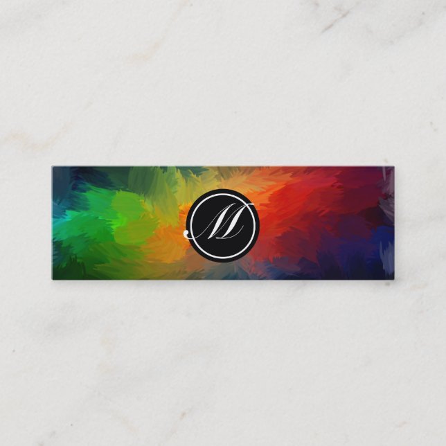 Art Monogram Mini Business Card (Front)
