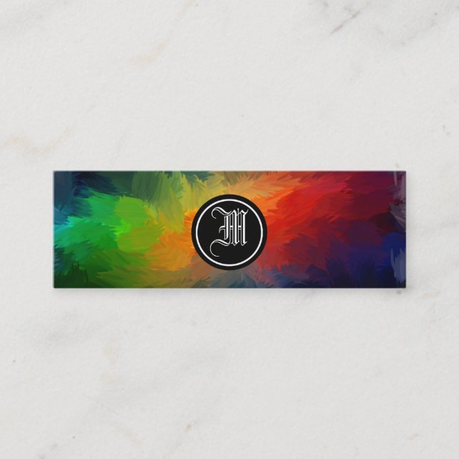 Art Monogram Mini Business Card (Front)