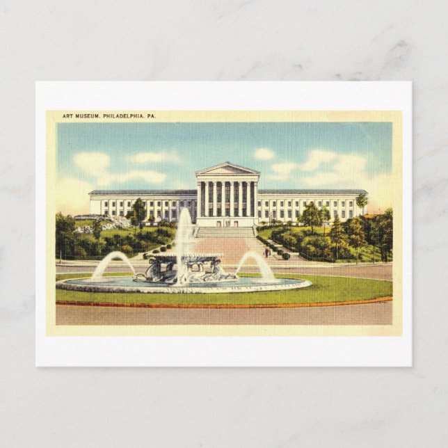 Art Museum in Philadelphia, Pennsylvania, Vintage Postcard (Front)